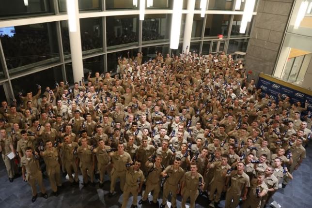 Cadets in the MAC atrium