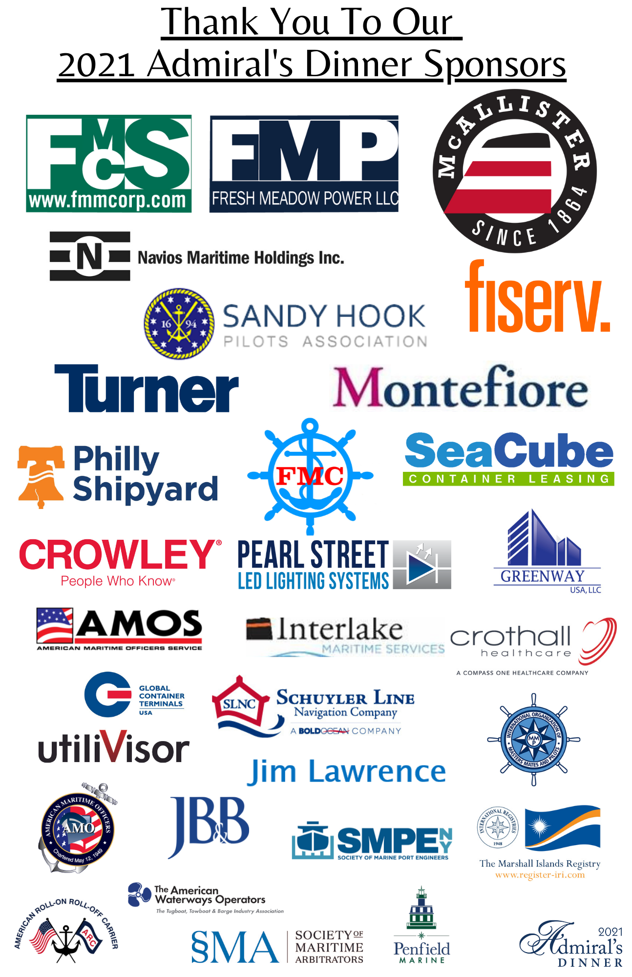 Admiral's Dinner 2021 Sponsor Thank You Admiral's Dinner 2021 Sponsor Thank You 10.21