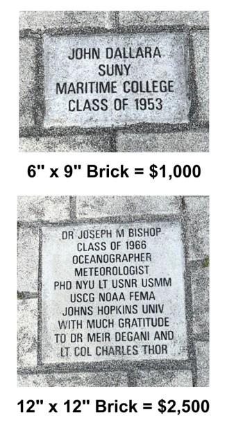 Photos of commemorative brick examples in the quad